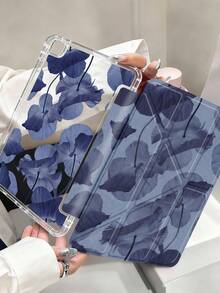 Water Lily Ink Painting Tablet Case Compatible With IPad Air 11-Inch M3 2025 / M2 2024, IPad Air 5th Generation 2022 , IPad (A16) 11 Inch 11th Generation 2025,Compatible With Samsung Galaxy Tab,Kindle Paperwhite 12th Gen 2024, Clear Back ,Fashion Pattern Protective Case,Automatic Sleep And Wake-Up Function, Airbag Protection, Suitable For Gifts And Office Use - Multicolor - View 4