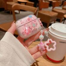 Ins Shiny Star Pendant Suitable For Huawei FreeBuds 5i/6i/7i Bluetooth Earphone Case, FreeBuds SE2/SE3/SE4/Clip2 Earphone Case, Minimalist Transparent FreeBuds Pro3/Pro4/Pro5 Earphone Cute Protective Case - Colorful Five-pointed Star + Pendant - View 3