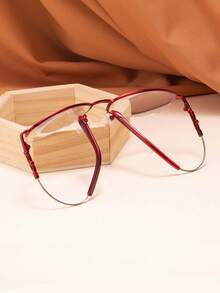 1 Pair Unisex Fashion Artistic Flat Glasses - Rose Red - View 4