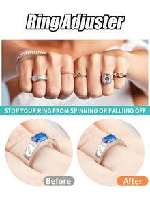 Resin Ring Sizer Invisible Ring Size Adjuster Pads For Loose Rings, Fits All Finger Sizes, Invisible Ring Adjuster For Loose Rings - Multiple Finger Sizes, Comfortable Protective Ring Adjustment - Transparent Fastener Size Adjustment Tool Jewelry Protection Sleeve For Loose Rings, Fits Any Ring Of Various Sizes Ring Adjuster, Suitable For Women - Multicolor - View 3