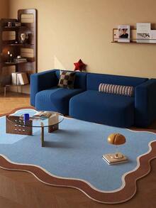 ブラウンエッジのブルーカーペット、肌に優しい寝室用カーペット、暖かく快適な家庭用カーペット、リビング用カーペット、ペット用カーペット、寝室やインテリア用カーペット、クローク用カーペット、ベッドサイドカーペット、写真撮影に適したカーペット、家族や友人へのプレゼントなどです。 - マルチカラー - チェックする 1