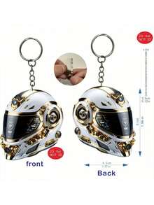 2D Flat, This Cyberpunk -Shaped 2D Acrylic Keychain Condenses The Futuristic Mechanical Feel Into A Small Space, Giving People A Very Fashionable And Cool Feeling. It Is Suitable As A Bag Accessory Or Gift And Can Be Used As A Couple's Outfit, Couple - Multicolor - View 11