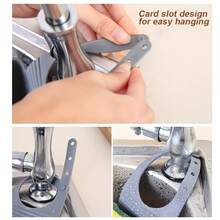 1pc Adjustable Press Button Sink Draining Hanging Baskets Kitchen Storage Shelf Faucet Sponge Double Draining Hanging Basket, Kitchen Supplieshome Appliances Accessories Gadgets Tools Christmas Stuff Cooking Christmas - 白色 - 查看 3