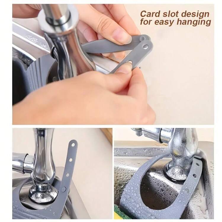 1pc Adjustable Press Button Sink Draining Hanging Baskets Kitchen Storage Shelf Faucet Sponge Double Draining Hanging Basket, Kitchen Supplieshome Appliances Accessories Gadgets Tools Christmas Stuff Cooking Christmas - trắng - Xem 3