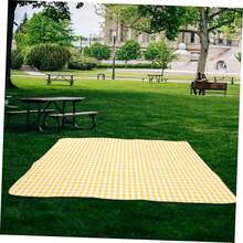 Mantel de Picnic Grande Resistente la Humedad Color Amarillo y Crema para Playa Camping y Picnic Tapete Portátil para Exteriores - A - Ver 6