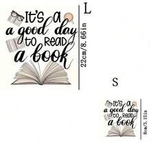 1pc/2pcs/3pcs Long-Lasting Heat Transfer Stickers, Book Reading Day Patch, For DIY T-Shirt, Sweatshirt, Jeans, Hoodie, Backpack, Jacket, Handbag, Pillow - L+S - View 2