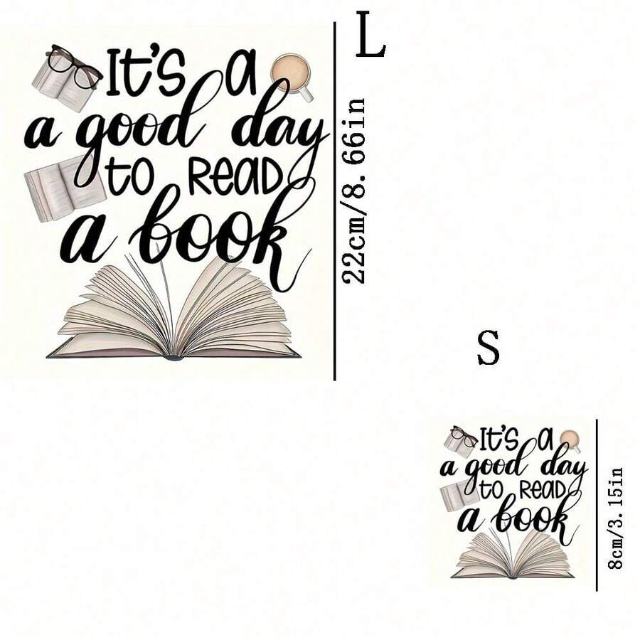 1pc/2pcs/3pcs Long-Lasting Heat Transfer Stickers, Book Reading Day Patch, For DIY T-Shirt, Sweatshirt, Jeans, Hoodie, Backpack, Jacket, Handbag, Pillow