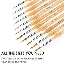 11pcs Delicate Mini Paint Brush Set, Gourd Handle - Suitable For Acrylic Painting, Miniature Models And Model Making - High Quality, Fine And Precise Brushes, Ideal For Artists And Hobbyists, Back To School Essential, Learning Supplies - Multicolor - View 11