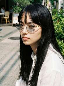 1副光致变色Y2K窄框猫眼时尚眼镜，女士日常佩戴，春夏新品 - 彩色 - 查看 5