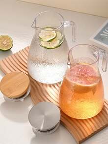 1PC New Design Cold Water Pitcher, High Temperature Resistant PC Plastic Jug, With Lid And Handle, Hammered Texture, Suitable For Hot And Cold Beverages, Perfect For Use In The Kitchen, Dining Room, Picnics, Etc. - Multicolor - View 3