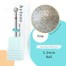 hytoos Spherical Diamond Nail Drill Bit, Fine Grit Rotating Callus Cleaning Grinding Head, Manicure Drill Accessory - Red - View 7