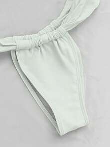 女士Y2K比基尼套装，上衣饰有海星环吊带，下装为丁字裤。比基尼浪漫时尚，适合泳池派对、沙滩派对、下午茶、野餐以及海滩活动、聚会和日常穿着。 - 白色 - 查看 4