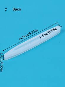Set de 3 moldes de resina, que incluye molde de silicona con forma de bolígrafo, molde de resina epoxi, molde para colada de resina, adecuado para manualidades de resina DIY (Recambio de bolígrafo no incluido) - Blanco - Ver 14