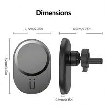 FCV 15W MagSafe 无线车载充电器，便携式 USB-C 电源，免提操作，无需电池即可实现无线充电功能，兼容 Air 17 Pro Max 16 15 14 13 12 和 Galaxy、Android 设备 - 款式2 - 查看 3