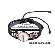 十字架信仰朋克情侣皮绳手链，热销跨境产品 - 黑與白 - 查看 2