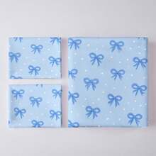 2/3件套数码蝴蝶结印花被套组（被套*1，枕套*1/2，不含被芯和枕芯），亲肤柔软舒适，适用于酒店、客房、宿舍、卧室、床上用品，四季皆宜。 - 彩色 - 查看 5