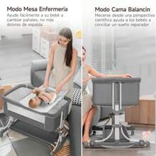 cunas para bebésMuja 3 en 1 Cuna Colecho Cuna con Mosquiteras y Cesta de Almacenamiento Cambiador Cinturón de  8 Altura Ajustable Portátil y Plegable - Modelo A - Ver 4