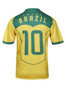 World Cup Brazil Soccer Jersey For Teens & Youth, #10 Player, Outdoor Sports Fitness Running Soccer T-Shirt, Suitable For Soccer Training, Matches, Soccer Enthusiasts, Men's Gift - Yellow - View 5