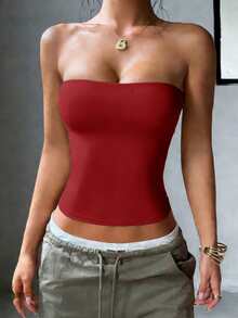 Áo lót hai dây Ocita dành cho nữ, màu trơn, có đệm mút, gợi cảm, thích hợp cho tập gym, yoga, pilates, thể dục, chạy bộ. - Màu Đỏ Sâu - Xem 4