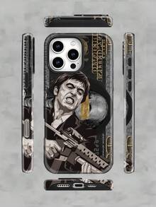 Selected Tony Montana Printed All Inclusive Mixed Color Phone Case From "" Is Suitable For IPhone17PRO MAX/17 AIR/15ProMax/16PROMAX/GalaxyS22/S23/S24/S23 Plus/S24 Ultra/S25/A15/A33/A23  A Must-Have For Daily Commuting - Anti Fading, Immaculate, Holy Mother's Day, Independence Day Gift, Valentine's Day, Birthday Gift For Family And Friends. - White - View 3