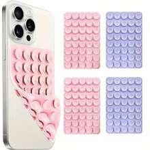 硅胶吸盘支架套装 4 件装，经典双面 40 个硅胶吸盘，手持自拍杆/支架，多功能粘性手机支架，可重复使用粘垫，用于手机支架或握持，方便自拍、视频等。易于粘贴，易于清洁，兼容 和安卓系统。非常适合淋浴时视频录制和摄影。节日礼物，手机配件，情人节礼物。 - 彩色 - 查看 14