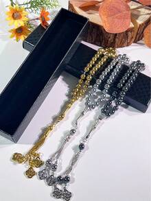 1 pieza Juego de 33 cuentas de oración de piedra natural, artículo esencial para el Ramadán - Multicolor - Ver 4