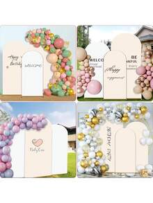 Two-Tone Arch Backdrop Cover Set, Wedding Spandex Dome Archway Ideal For Birthday Parties, Wedding Ceremonies, Bridal Showers, Baby Showers, And Baby Parties (White + Beige) - Multicolor - View 8