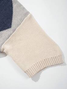 Áo thun nam tay ngắn cổ polo dáng rộng, họa tiết hình thoi cổ điển, chất liệu dệt kim nhẹ, màu xám nhạt, thích hợp cho mùa xuân/hè. - Màu Xám nhạt - Xem 5