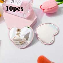 1/3/6/10/20/30/50个装心形便携式口袋镜,现代简约设计,高清画质,迷你化妆镜,学生宿舍适用,女士礼物,粉色-白色-绿色-黑色可选 - A - 查看 9