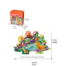 3-14岁儿童动物纸质拼图，配有肩带收纳袋，恐龙/鲸鱼/宇航员系列益智拼图，培养专注力和智力，适合男孩/女孩作为圣诞礼物、玩具、圣诞袜填充物、返校礼物 - 多元 - 查看 11