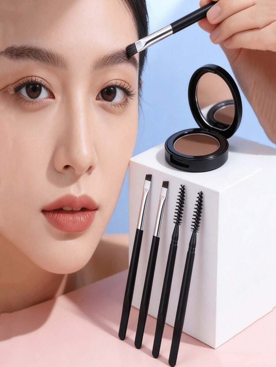 2pcs Double-Headed Spiral Tower Eyelash Extension Brush Angled Soft Bristle Eyebrow Brush For Gentle Eyeliner & Lash Removal Tool 2-In-1 Eyelash And Eyebrow Grooming Brush With Scoop Scraper - Multicolor - View 1