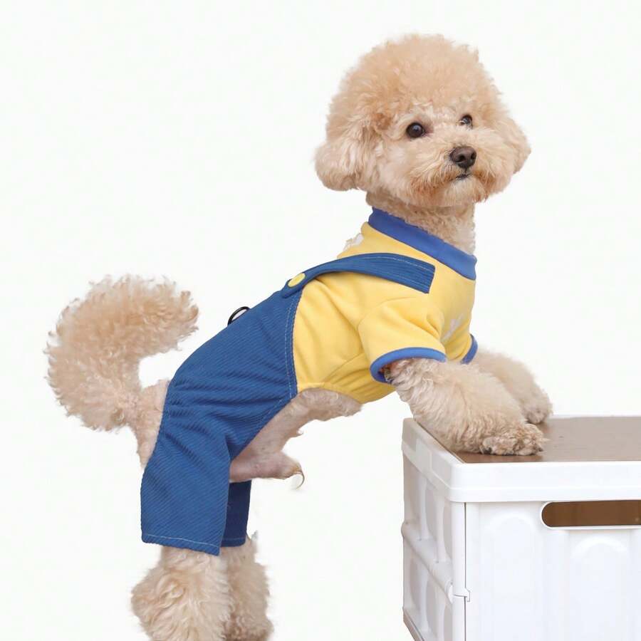 (Small Dog) Dog Clothes, Cute Bib Pants Suitable For Small And Medium Pets, Boy And Girl Dog Jacket Jumpsuit T-Shirt Sweatshirt Dog Clothes Dog Jacket - Multicolor - View 1