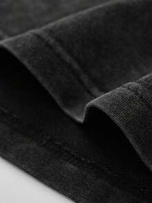 Men's Loose-Fitting, Pure Cotton, Vintage-Style Washed Vest, Casual Everyday Wear, K2K Street Style, Perfect For Vacations, And A Great Gift. - màu đen - Xem 2