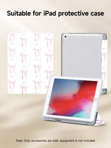 1个浅粉色蝴蝶结图案扁平保护套，兼容iPad 10.2英寸（2021/2020款）、iPad第10/9/8代、iPad（A16）11英寸（第11代，2025款）、三星Galaxy Tab A8 10.5英寸（2022款）/平板电脑保护套，带笔槽，支持自动休眠/唤醒功能。 - 彩色 - 查看 5