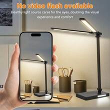 Dual-Head LED Desk Lamp, USB Powered, 5 Lighting Modes & Dimmable, Bedside Lamp, Reading, Crafting, Work, Study - Square Bottom Double Head - View 6