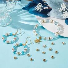 30颗18K镀金透明水晶水钻珠,直边法兰珠,金色扁平圆珠,圆片水晶金属珠,适用于DIY珠宝制作 - 彩色 - 查看 7