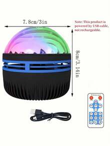 Creative Northern Lights LED Projector Lamp, Dynamic Starry Sky Lighting Effect, Galaxy Atmosphere Light, USB Powered, Couples Holiday Gift, Home Gathering, Event Decor Light, Suitable For Bedroom, Living Room, Game Room, Party, Birthday - Multi-color light - View 5