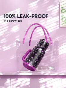Meoky 40oz Tumbler with Handle and Straw, Insulated Cup, Vacuum Insulated Water Bottle, Tumbler with Lid and Straw, Insulated Stainless Steel Travel Mug, 100% Leak-proof, Keeps Cold for 34 Hours or Hot for 10 Hours - 黑色 - 查看 4