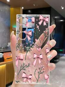 1个时尚粉色爱心蝴蝶结软手机壳，兼容华为荣耀、红米、摩托罗拉、三星Galaxy A04e/12/A13/A14/A34/A50/A52/A53/A54/S21/S22/S23/S24/S25/S25Ultra/S25FE/S26/S26 Plus/S26 Ultra/S26 Edge、6A/7A/8A、12T/13T/15T/15T Pro - 無色 - 查看 6