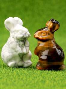 Rabbit Natural Crystals Carving,Creative Animal Home Decoration/Easter Special Gift Ornament, Very Good Natural Decoration,Room Decor - Color - View 6