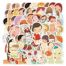 50 piezas de pegatinas de personajes de dibujos animados abstractos, adecuadas para decorar portátiles, fundas de teléfonos - Multicolor - Ver 13