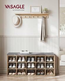 Shoe Cabinets - Oak With Blue + Gray Grain - View 2