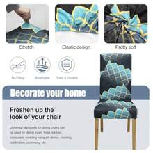 Funda para Silla de Comedor Juego de 2 Fundas para Sillas de Comedor Funda Elástica para Silla de Cocina Funda Lavable para Silla de Comedor Fundas Protectoras para Sillas Parsons para - 2 piezas - Ver 2