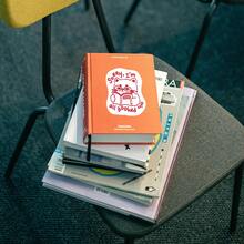 1 pieza Pegatina "He terminado todos mis libros" | Pegatina para amantes de los libros, gato de lectura, pegatina Kindle, pegatina de gato linda, pegatina de ratón de biblioteca, pegatina exclusiva de ratón de biblioteca - Multicolor - Ver 4