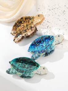 1个可爱创意海龟爪鲨鱼爪发夹，女士适用 - 彩色 - 查看 3