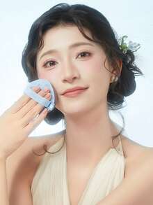 Amortals Artist & Garden 2件組乾粉撲套組附2個收納盒，20mm厚3層海綿，高彈性Rubycell表面，單顆水滴形，適用底妝與定妝粉，適合初學者與化妝師，熱門便攜化妝工具組 - 藍色 - 查看 3