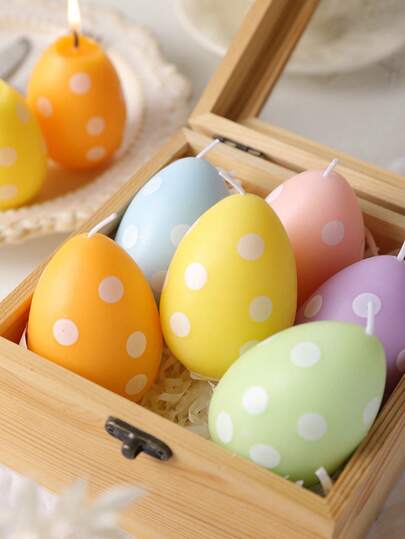 1pc Easter Egg Shaped Candle, Easter Egg Scented Candles, Colorful Burning, Eggform Small Wax Candle, Suitable For Easter Party Decoration, Tabletop Setting, Home Gifts, Festive Decorations, Spring Celebration, Spring Gift, Blue, Orange, Green, Purple, Yellow, Pink, Easter Gift, Candle Set, Scented Candle, Friend Gift, Women Gift
