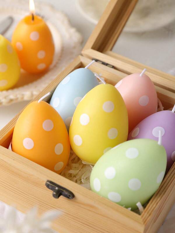 1pc Easter Egg Shaped Candle, Easter Egg Scented Candles, Colorful Burning, Eggform Small Wax Candle, Suitable For Easter Party Decoration, Tabletop Setting, Home Gifts, Festive Decorations, Spring Celebration, Spring Gift, Blue, Orange, Green, Purple, Yellow, Pink, Easter Gift, Candle Set, Scented Candle, Friend Gift, Women Gift