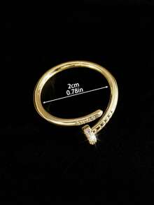 Men's Minimalist Gold-Tone Twisted Ring With Sparkling Cubic Zirconia - Gold - View 4