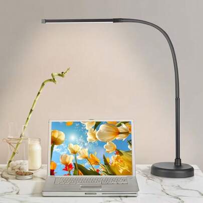LED Reading Lamp, Dimmable Night Light, With Flexible Gooseneck Lamp Arm, 360° Adjustable, 3 Color Modes And 10 Brightness Levels, Suitable For Home/Office/Drawing/Reading
